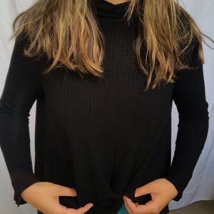 Black turtle neck long sleeve shirt